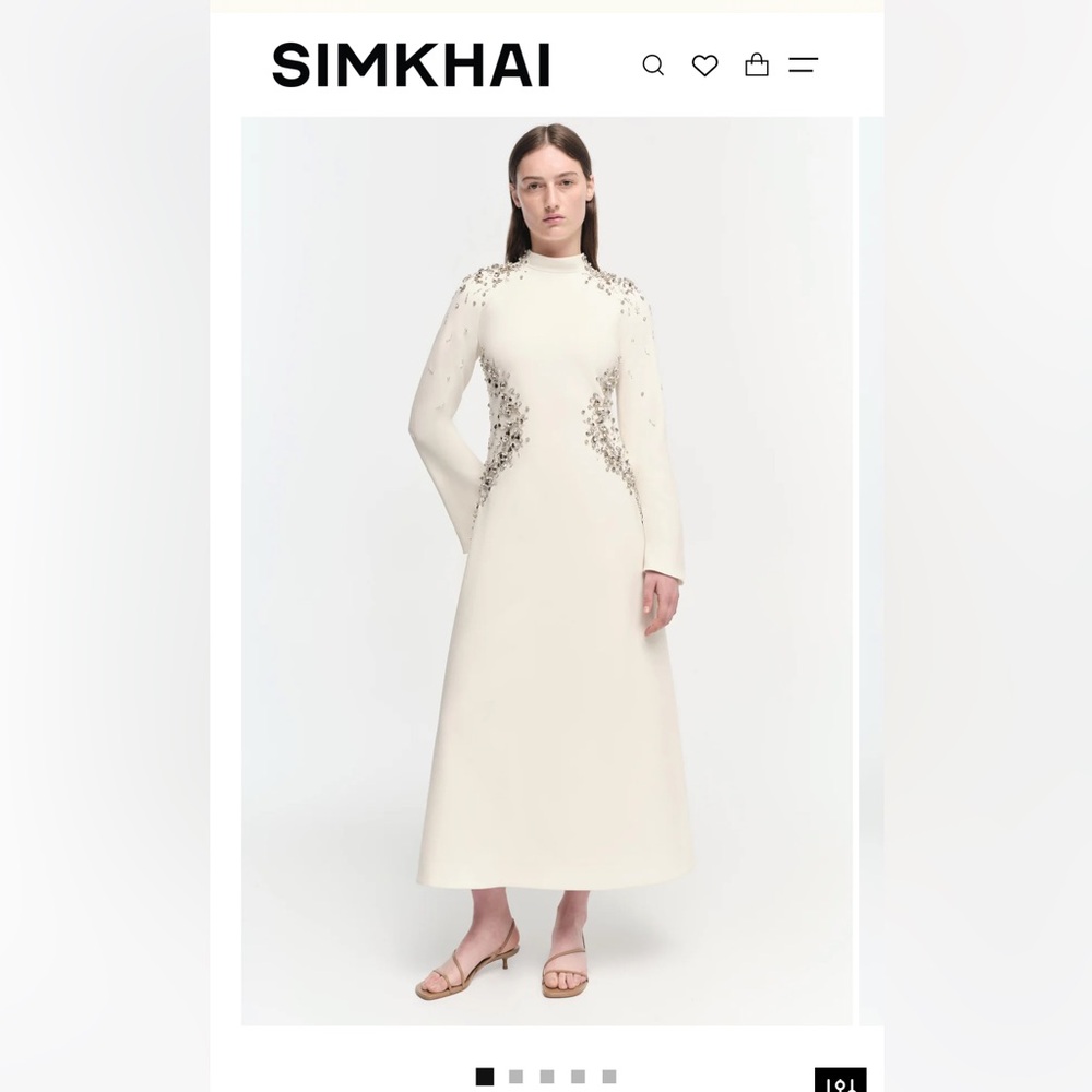 NWT Simkhai Odetta Midi Dress in Natural White Size 0